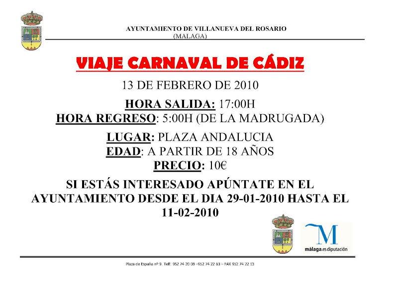 Viaje al Carnaval de Cádiz, 13 de Febrero
